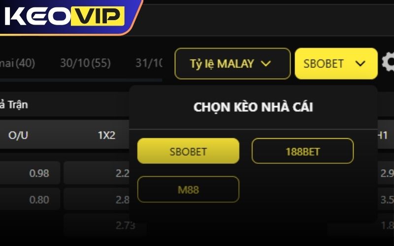 Các tỷ lệ cược thường thấy trên bảng kèo nhà cái